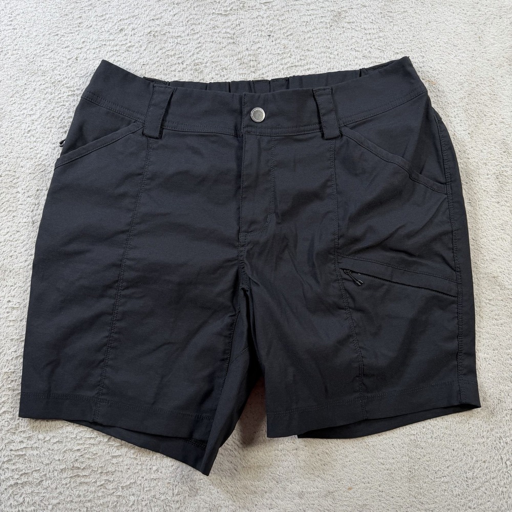 Duluth Trading Shorts Womens 8 Black Dry on the Fly Nylon Stretch Cargo Hiking